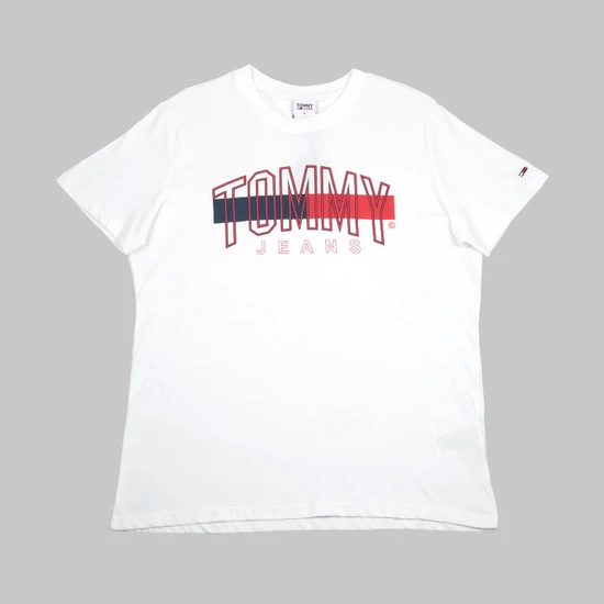 Tommy Hilfiger férfi póló, fehér, feliratos, 100% organikus pamut