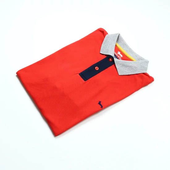 Harmont & Blaine férfi galléros póló, piros, 100% pamut, regular fit