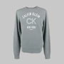 Kép 1/2 - Calvin Klein férfi pulóver, világosszürke, feliratos, 100% pamut